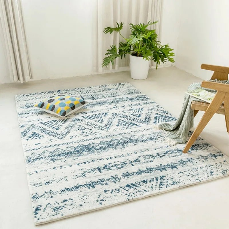 Tapis Ethnique Bleu & Blanc - Mon Tapis Design