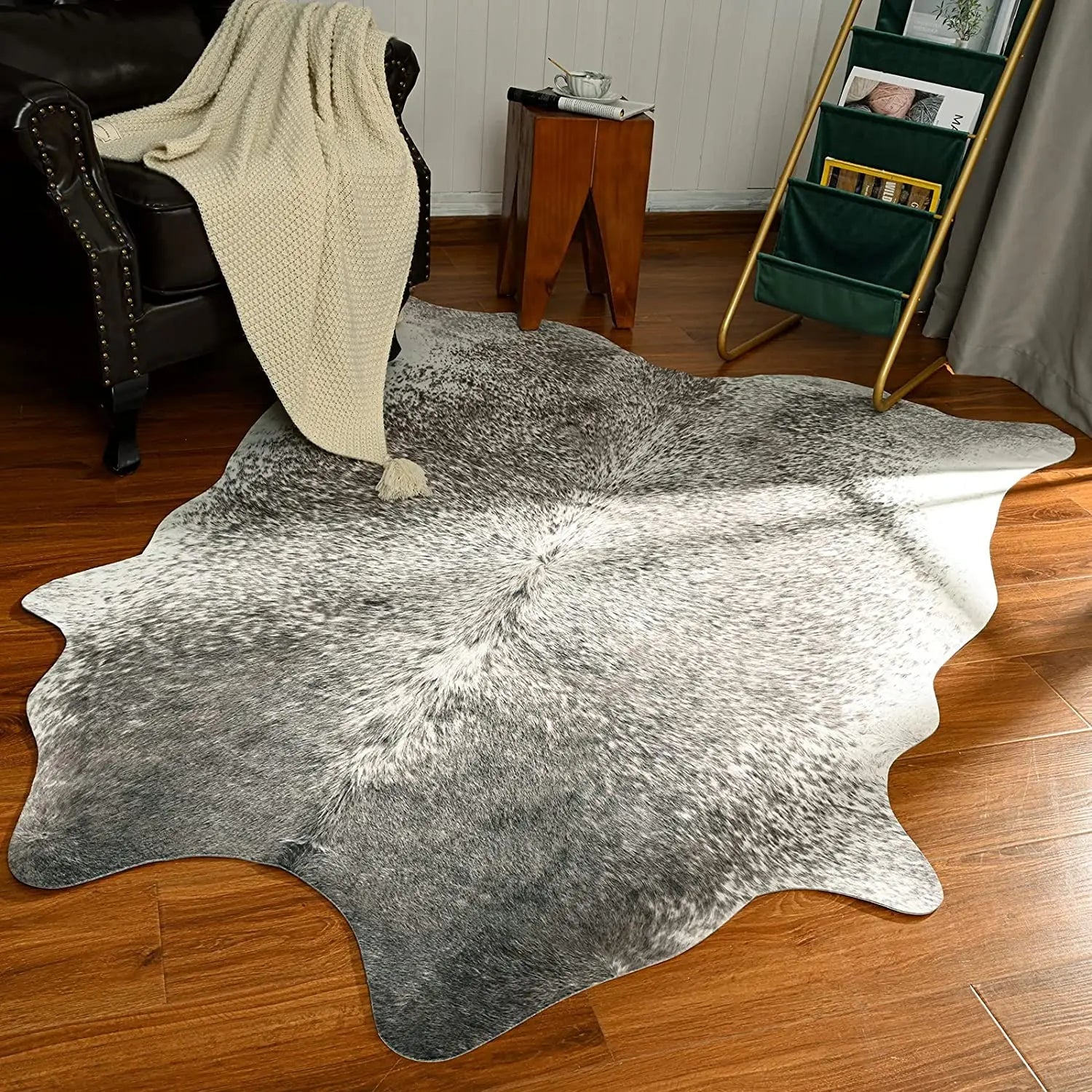 Tapis Peau De Vache Gris - Mon Tapis Design