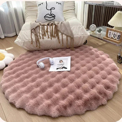 Tapis Rond Shaggy Rose - Mon Tapis Design