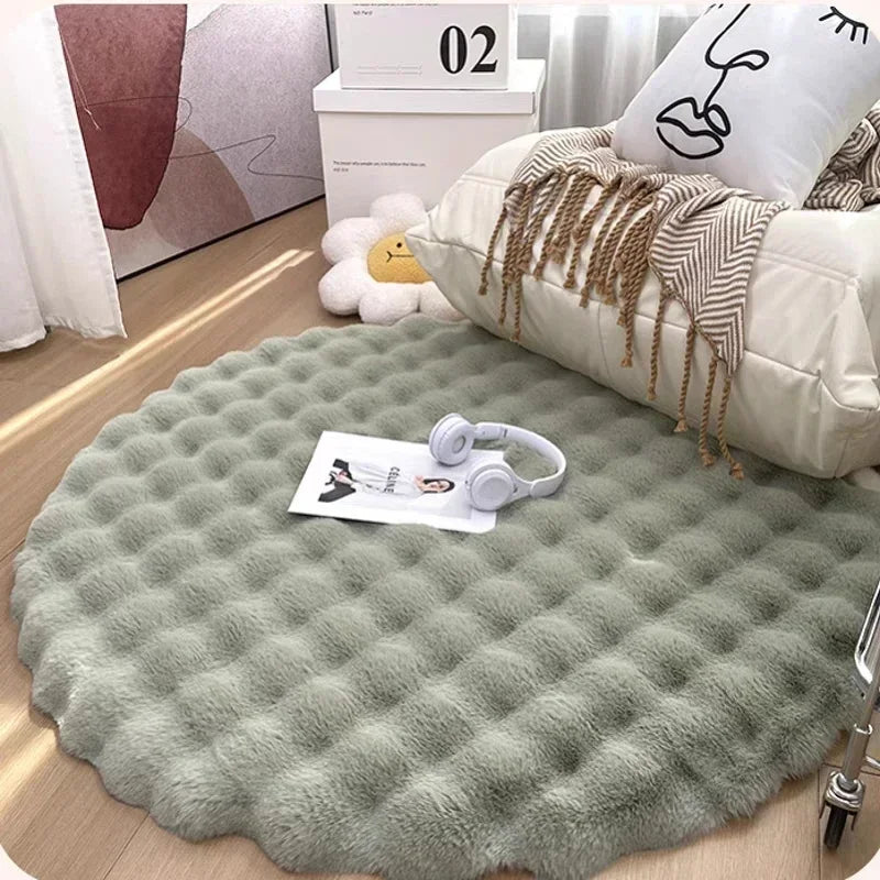 Tapis Rond Shaggy Vert - Mon Tapis Design