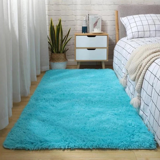 Tapis Shaggy Bleu Turquoise - Mon Tapis Design