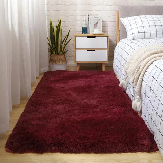 Tapis Shaggy Rouge Bordeaux - Mon Tapis Design