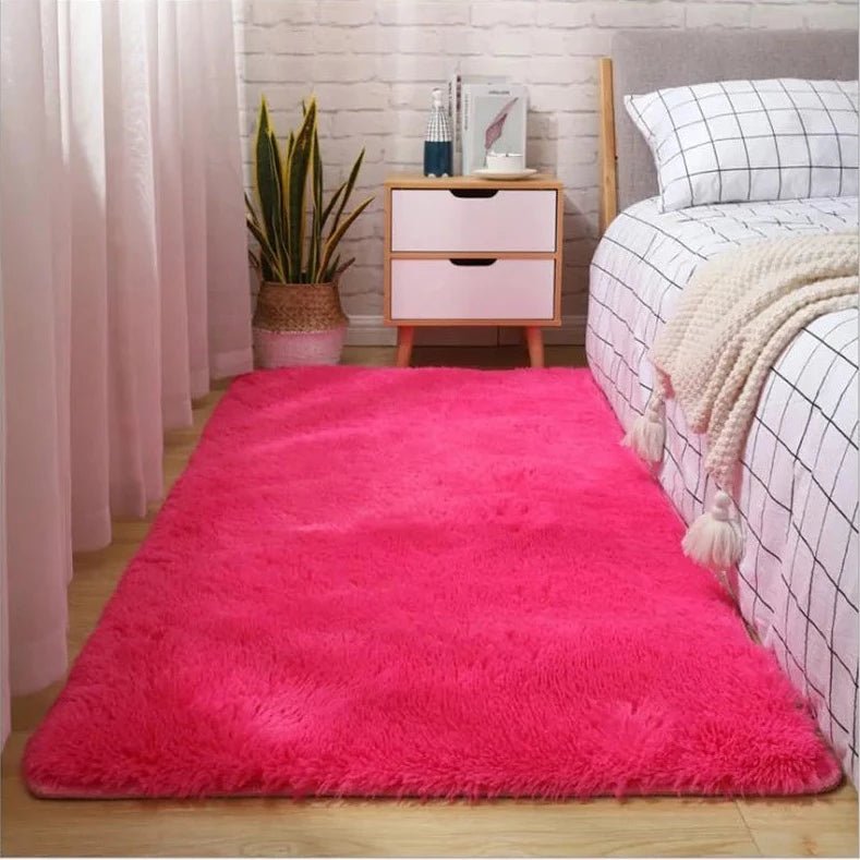 Tapis Shaggy Rouge Rose - Mon Tapis Design